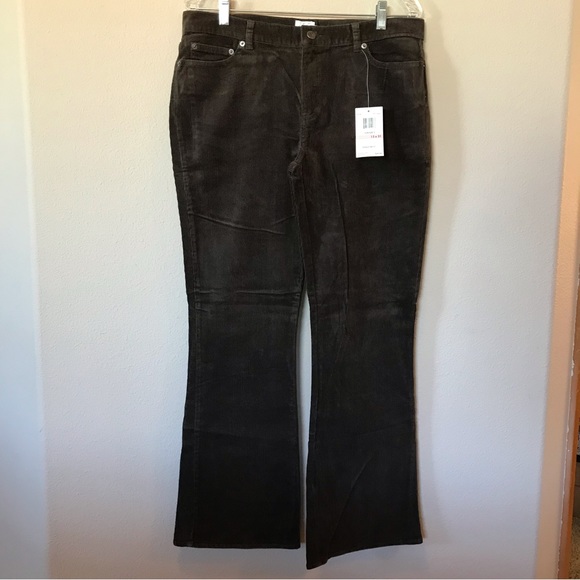 Calvin Klein Jeans Brown Stretch Corduroy Flare Leg Casual Pants Size 13 - Picture 2 of 14